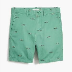 J.Crew Crewcuts Factory Teal Trout Pattern Chino Shorts Toddler Boy Size 2